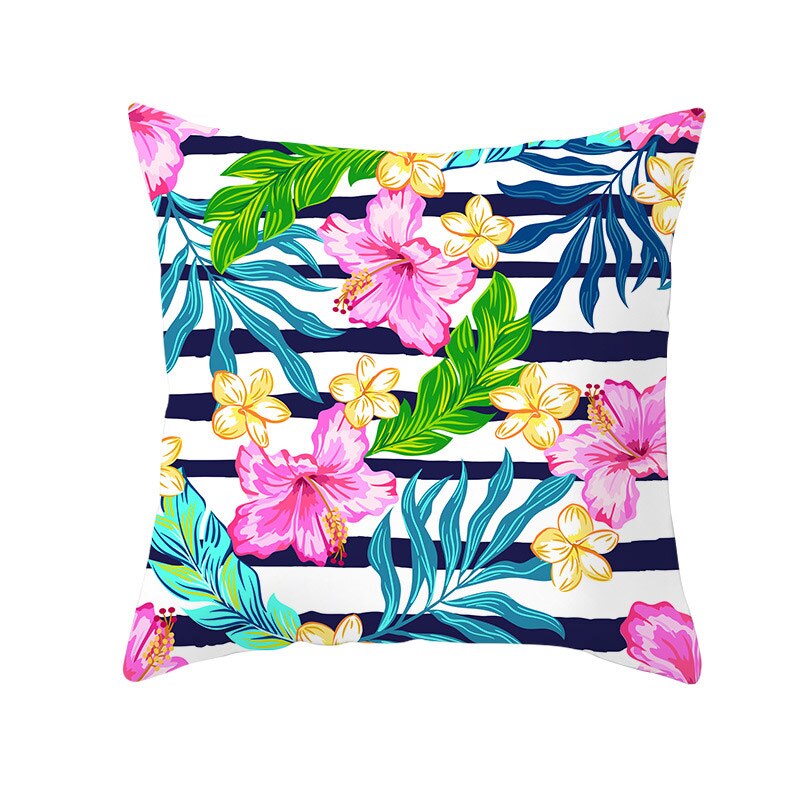 45*45Cm Kids Pasen Dag Tropische Decoratie Print Kussenhoes Polyester Groene Plant Sierkussen Voor Sofa/home Decor Pillowcas: 5