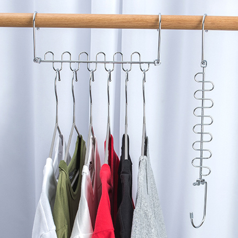 Stainless Steel Cascading Hangers for Clothes Shirts Space Saving Storage Metal Rack Magic Closet Wardrobe Hanger Hook Organizer