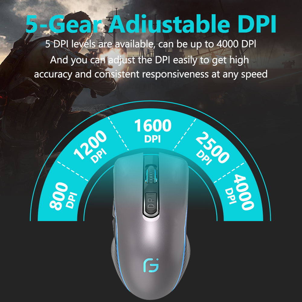 VicTsing-ratón inalámbrico X9 2,4G, accesorio con Bluetooth 5,0, recargable, 4000DPI, ajustable, ultrafino, silencioso, ergonómico, para ordenador portátil y PC