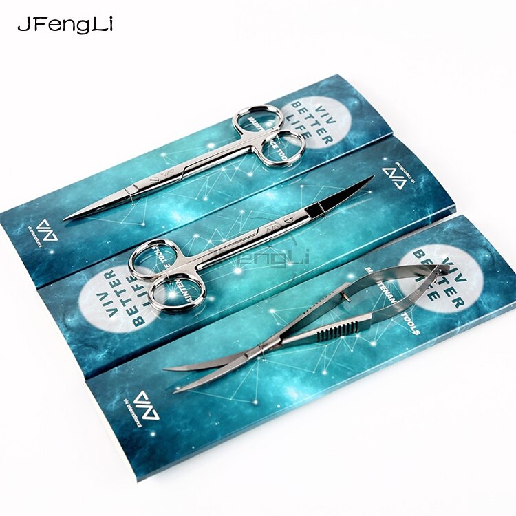 JFENGLI ADA style VIV Bend Straight Spring Scissor Stainless steel Scissor For plant tanks aquarium