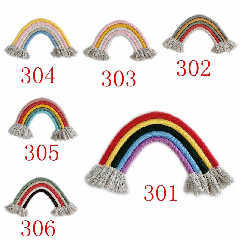Adornos colgantes de arcoíris tejidos a mano, decoración de pared para habitación de bebés y niñas, colgantes para guardería, accesorios para habitación de niños