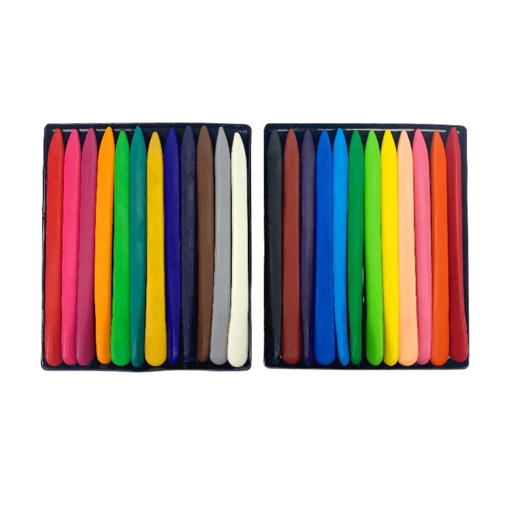 6/12/24/36 Colors Non Dirty Hand Washable Triangular Plastic Crayon Student Oil Painting Stick Early Childhood Education Tools: Red