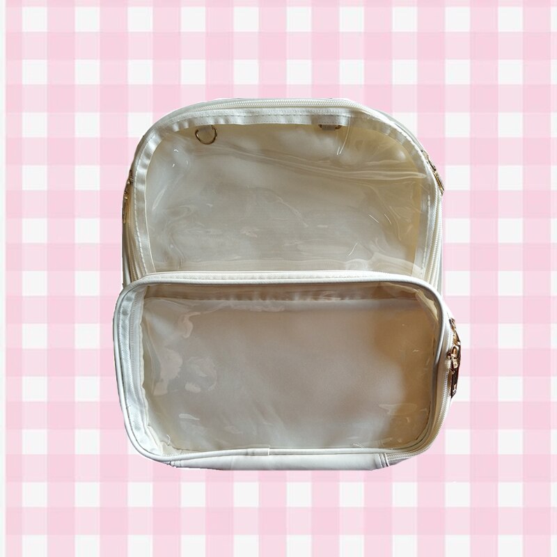 ita Bag Women Kawaii Clear Backpack 7 colors Ladies Transparent Backpack Teenage Girls Lovely Lolita bag Itabag H224: white