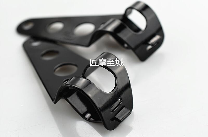 Partol 31-51mm Motorcycle Motorbike Headlight Mounting Bracket Black/silver Head Lamp Holder Fork Chopper Bobber Cafe Racer