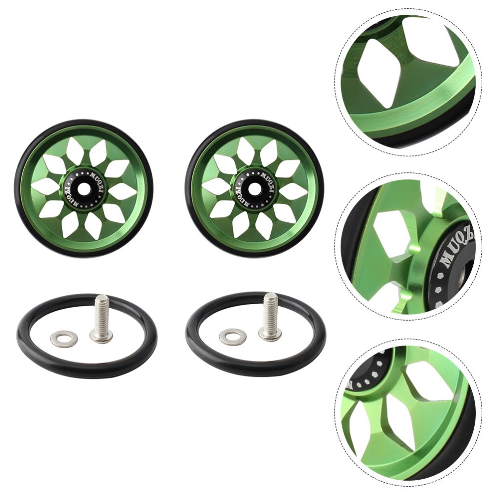 Juego de ruedas de aleación de aluminio para bicicleta, ruedas de bicicleta plegables, compatibles con Brompton, 1 unidad: Green