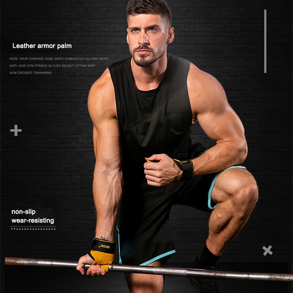SKDK poignée de levage de poids équipement d'entraînement de gymnastique poignées de gymnastique gants de gymnastique poignées anti-dérapant gants de Fitness de gymnastique