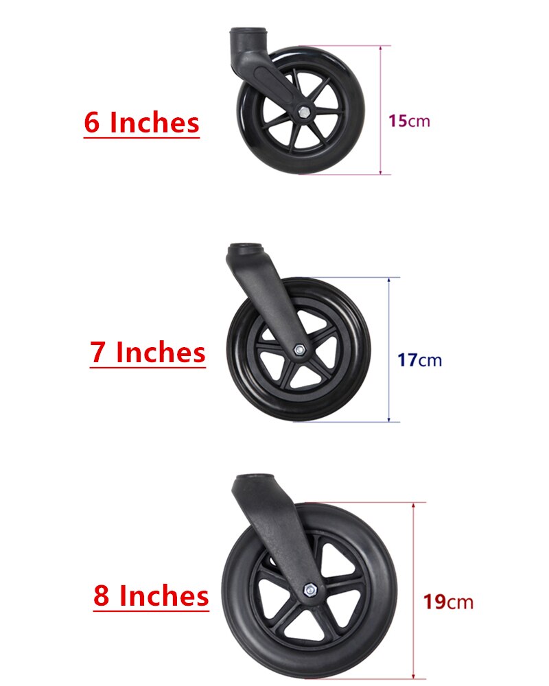 JayCreer 6 Inch ,7 Inch,8 Inch Wheel Replacement With Fork For Wheelchairs, Rollators, Walkers And More