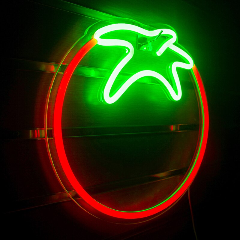 Wanxing – panneau néon en forme de tomate, éclairage LED, lampe murale suspendue en acrylique, pour magasin, restaurant, salle, décor de fête, de noël