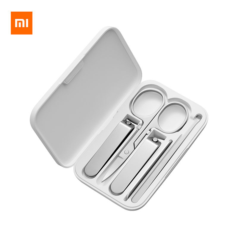 5pcs Xiaomi Mijia Manicure Nail Clippers Nose Hair Trimmer Portable Travel Hygiene Kit Stainless Steel Nail Cutter Tool Set