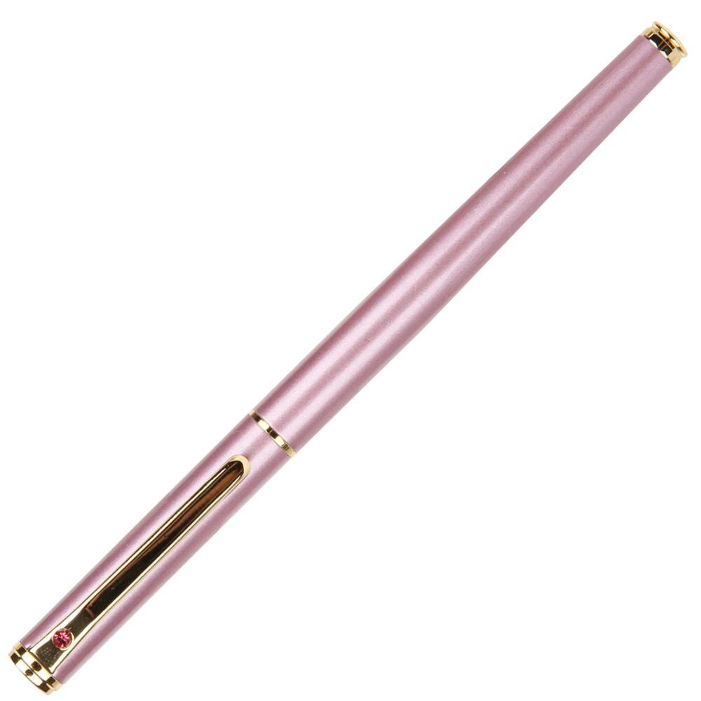 1pc Deli Metal Fountain Pen School Office Supplies Student Stationery Business Writing Ink Pens: Pink