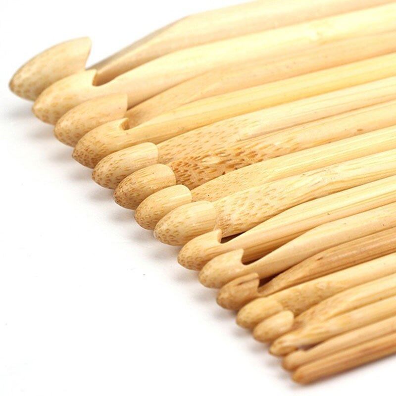 16 Maten Set 6 "Bamboe Breien Weave Naald Haaknaalden Craft Tool 2.0-12.0 Mm