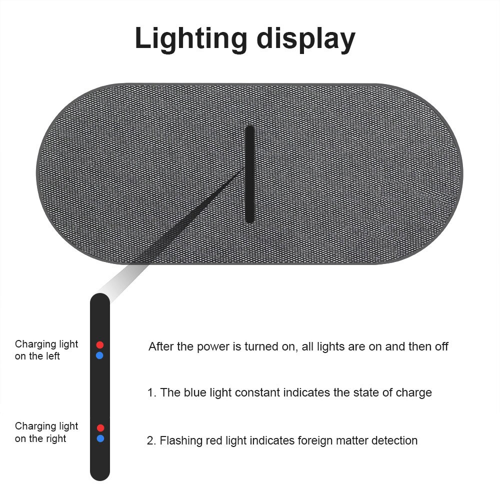 30W Dual Wireless Charger Pad - 2-in-1 Qi Fast Charging for iPhone 12/11/XS/XR/X/8, AirPods Pro, Samsung S20/S10