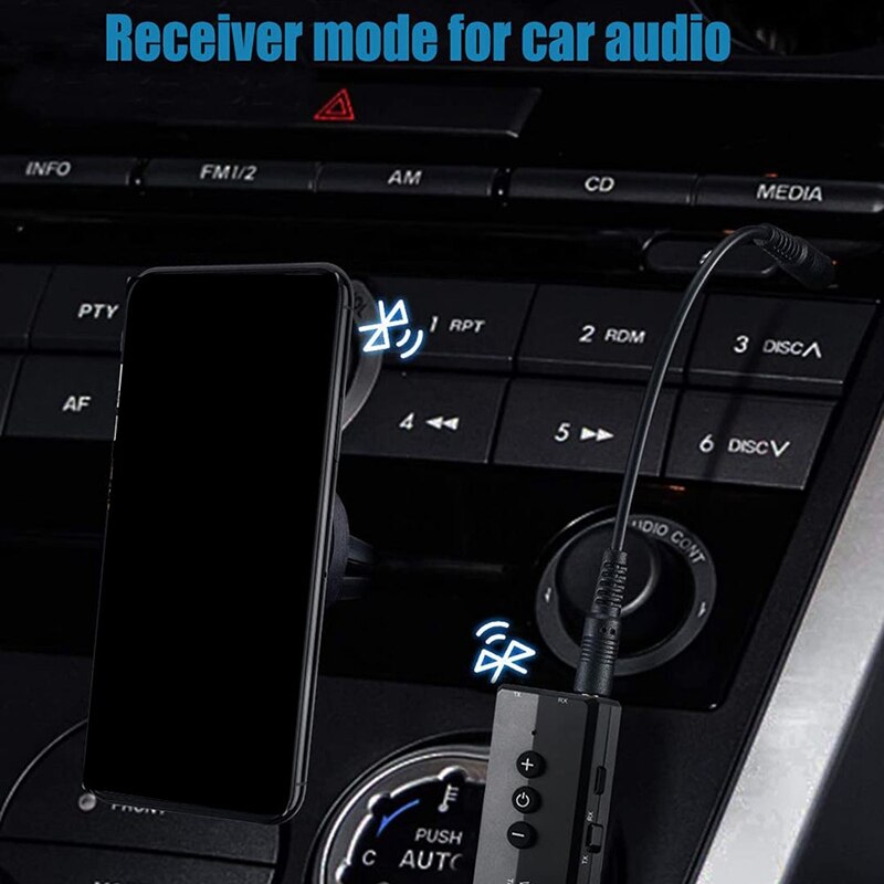Bluetooth 5.0 nadajnik-odbiornik 3-In-1, bezprzewodowy 3.5Mm Audio Adapter do TV słuchawki do komputera domu System dźwiękowy samochodu