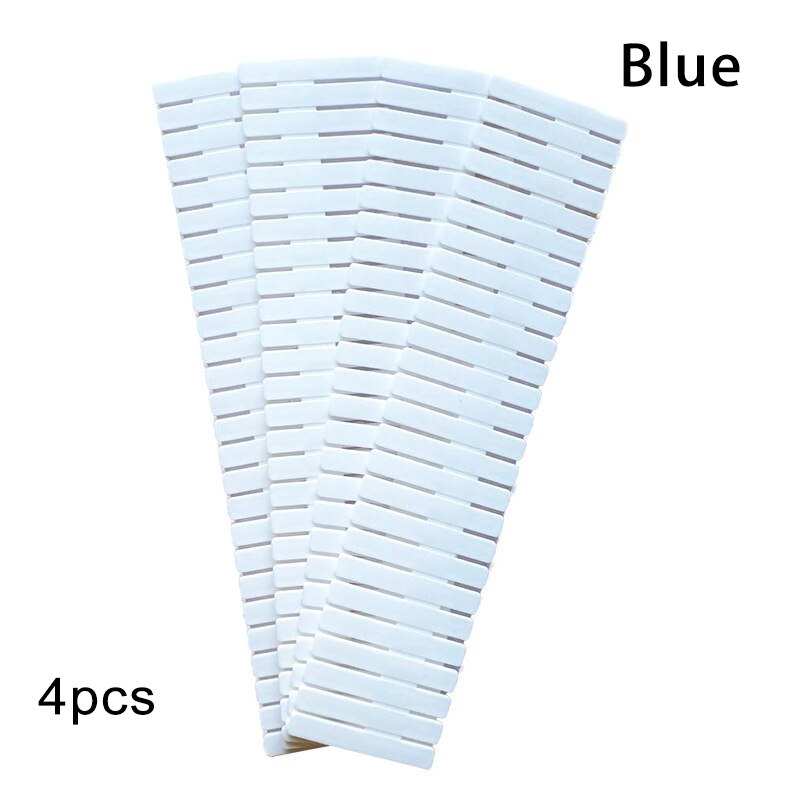 4 stk 37/47cm justerbar plast skuffe skillevæg diy opbevaringshylder husholdnings opbevaring arrangør skillevæg hjem værktøjer: 4 stk blå