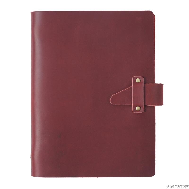 A5 Leather Journal Notepad Closure 6 Ring Binder Personal Diary Loose Leaf Notebook Travel Business for Adult Teen: Burgundy
