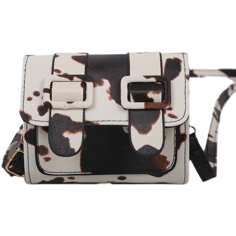 lässig Alle-spiel Frauen Klappe Schulter Bote Taschen retro Kuh prasseln Damen Kleine Quadratische Tasche Weibliche Mädchen Geldbörse handtaschen