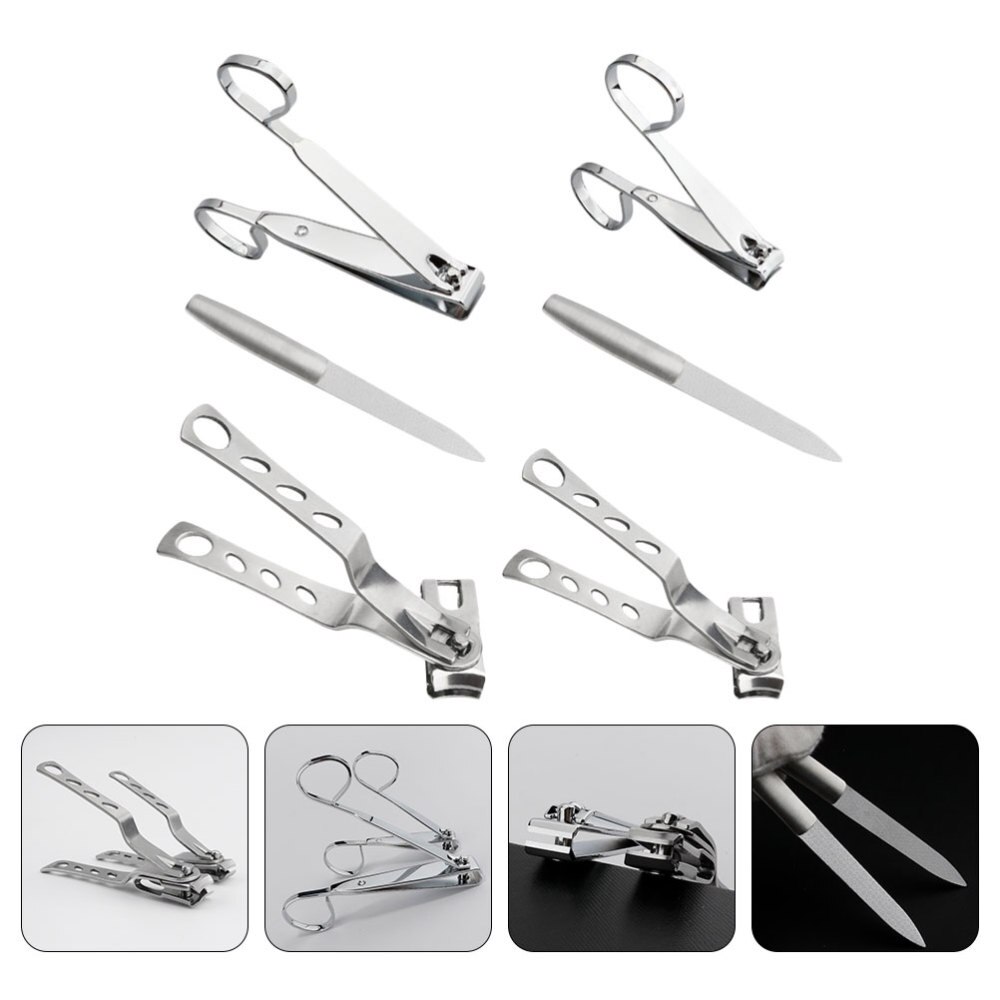 6pcs Nail Clippers File Kit 360-Degree Rotating Head Toenail Fingernail Clippers