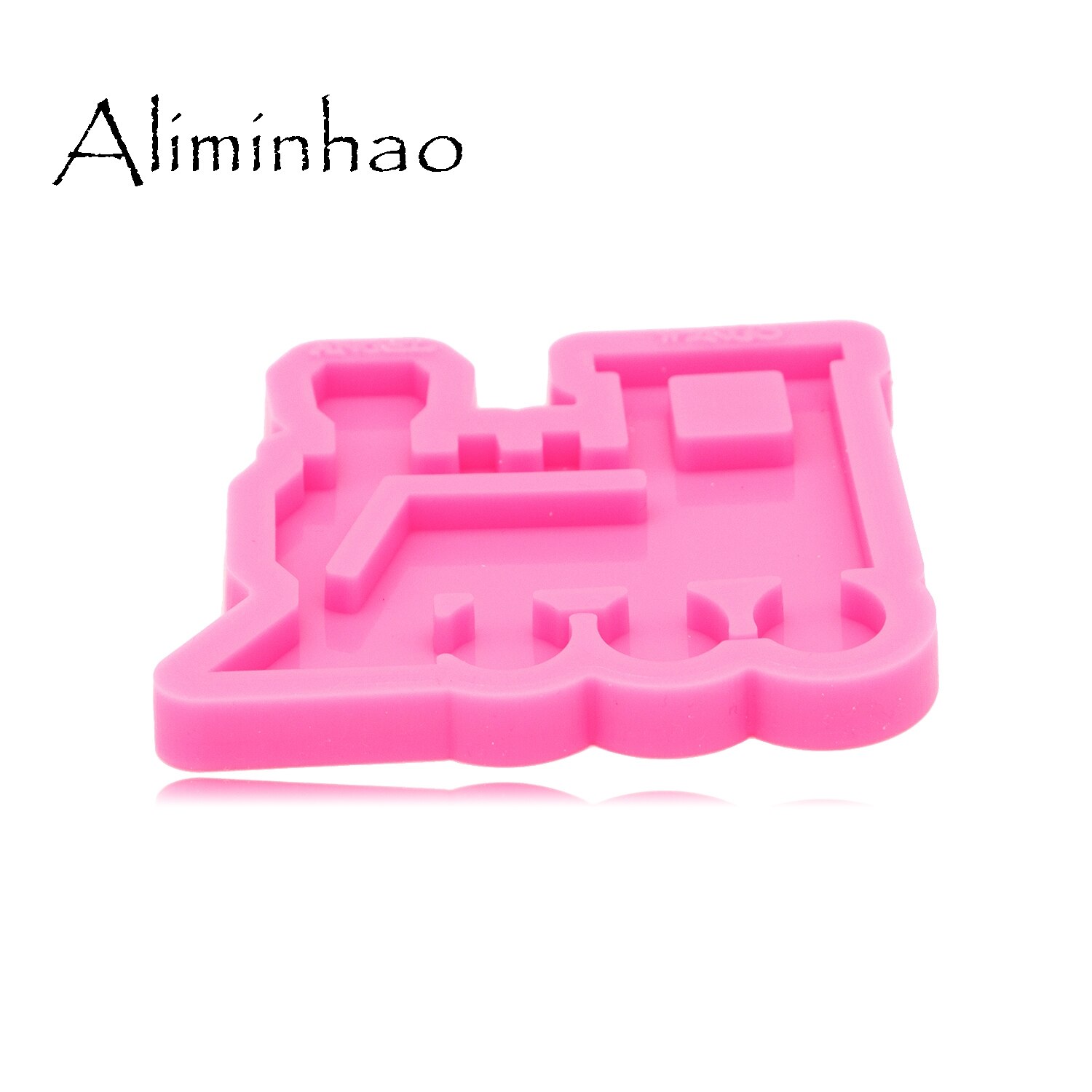 DY0561 brillante tren llavero molde UV resina líquida silicona molde artesanía para DIY collar encantos hacer joyería