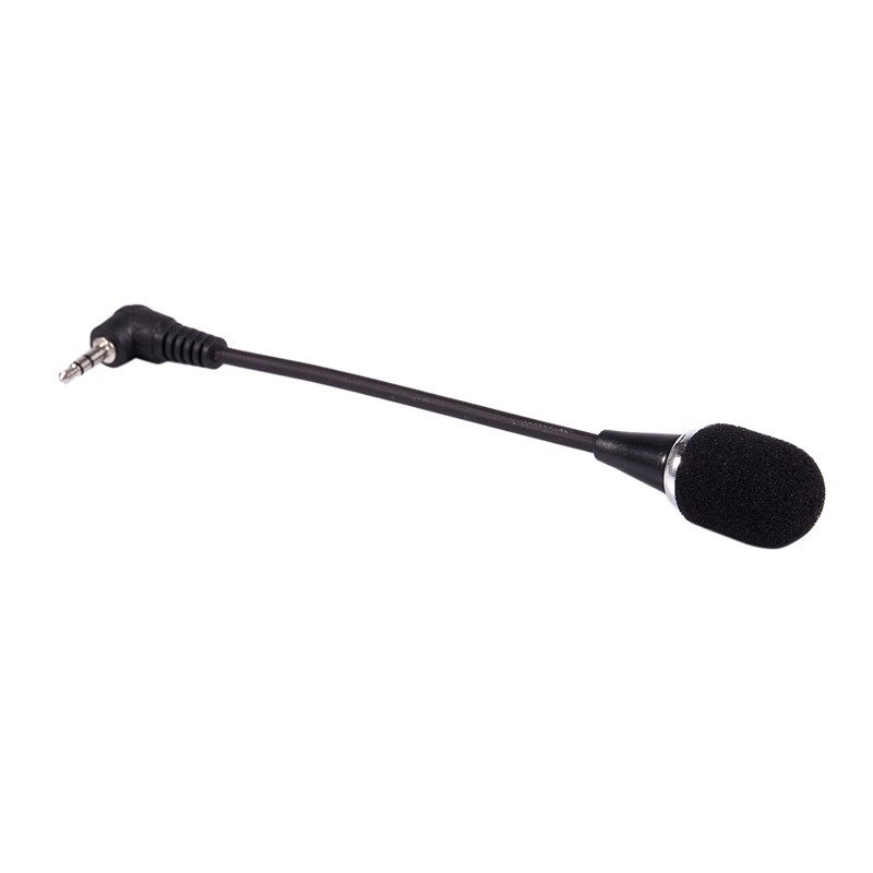 Flexible 3.5mm Jack Mini Microphone Mic For PC Laptop Desktop Skype Yahoo Black