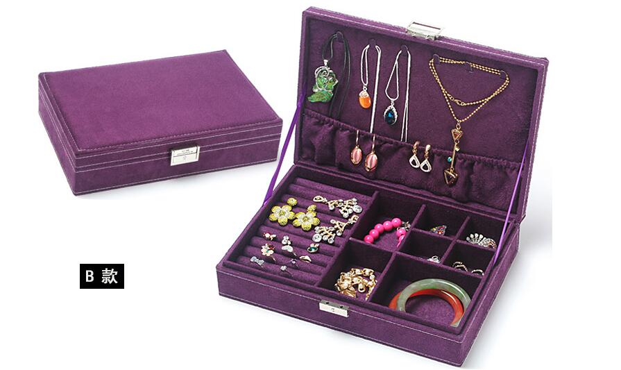 guanya brand jewelry Accessories box plate stud earring earrings storage case ring wedding birthday: purple 669