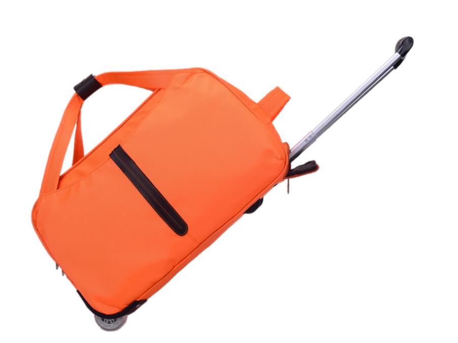Rejse bagage taske på rullende bagage taske hjul trolley taske rejse boarding taske med hjul rejse kabine bagage kuffert: 22 tommer orange