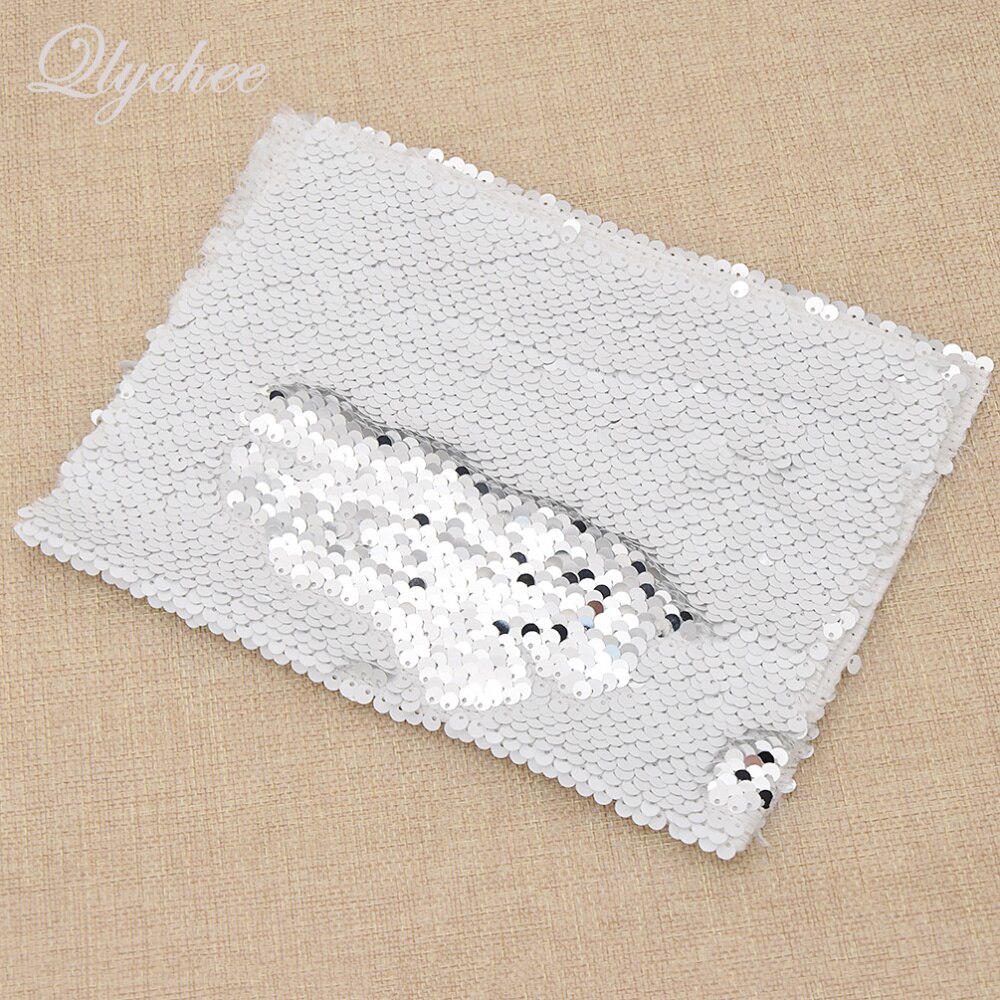 A4 21 x 29cm fargerik skinnende polyester dobbelt ansikt vendbare paljetter stoff gjør-det-selv-sko sy tøydekorasjon