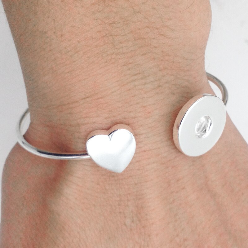 Liefde Koperen Manchet Armband 18Mm Drukknoop Bangle Tp1855
