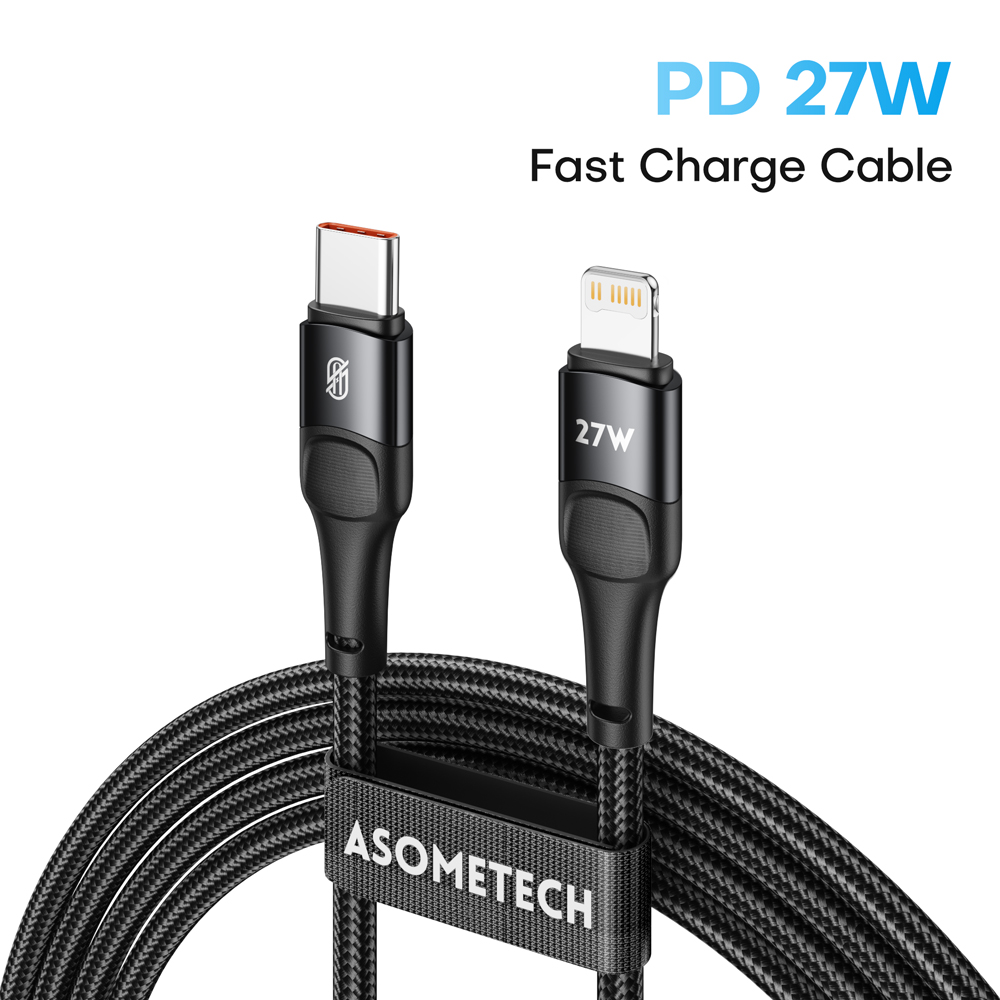 27W Pd Usb Type C Kabel Voor Iphone 14 13 12 Pro Max Mini Xs Xr X 8 Ipad macbook Snelle Oplaadkabel Type C Naar Verlichting Draad Koord: Beige / 1m