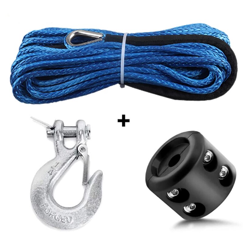 Auto 7700LBs Winch Line Kabel Touw Lieren Trekhaak Stopper Rubber Voor Atv Suv Utv Truck Offroad Accessoires: Blue Silver Black