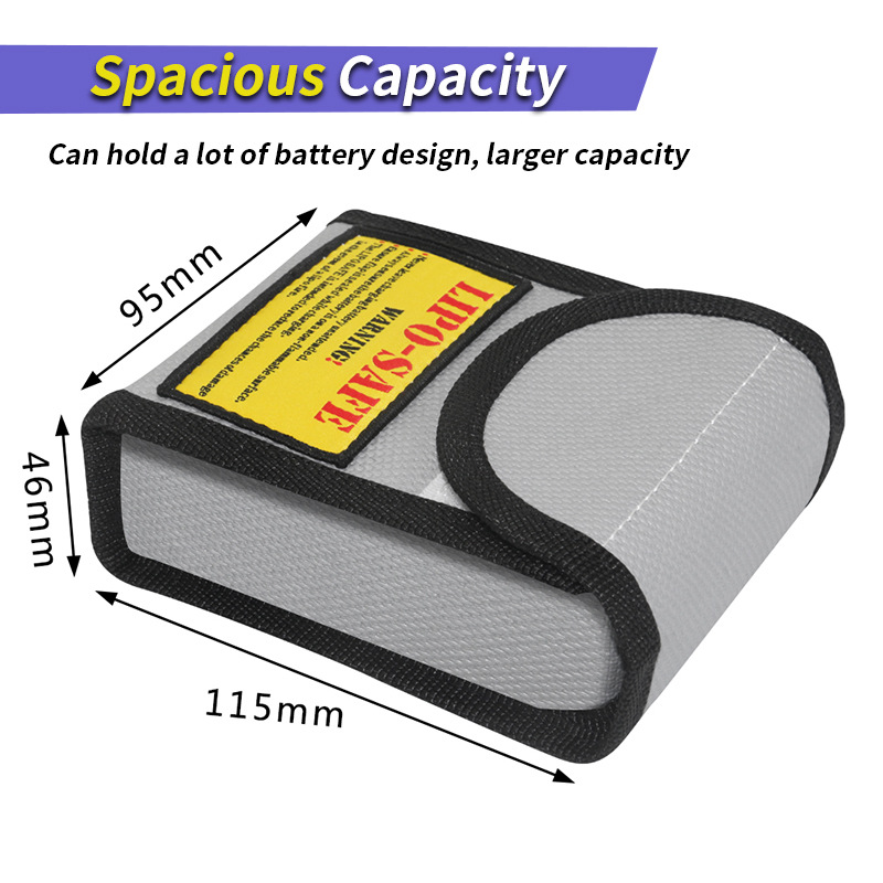 Multi-function Lithium Battery Explosion-proof Bag 1000 MAh Safety Charging Flame-retardant Storage Bag Zipper Fireproof Bag: light yellow