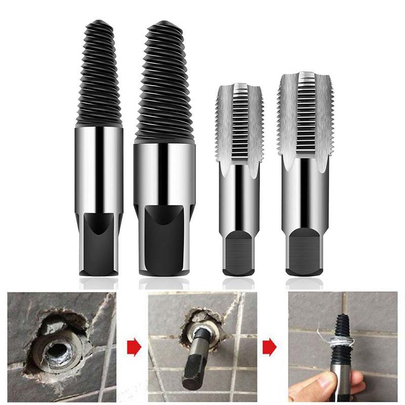 Grifo Extractor de alambre roto, válvula triangular de doble cabeza, Universal, de rosca rota, 4 y 6"