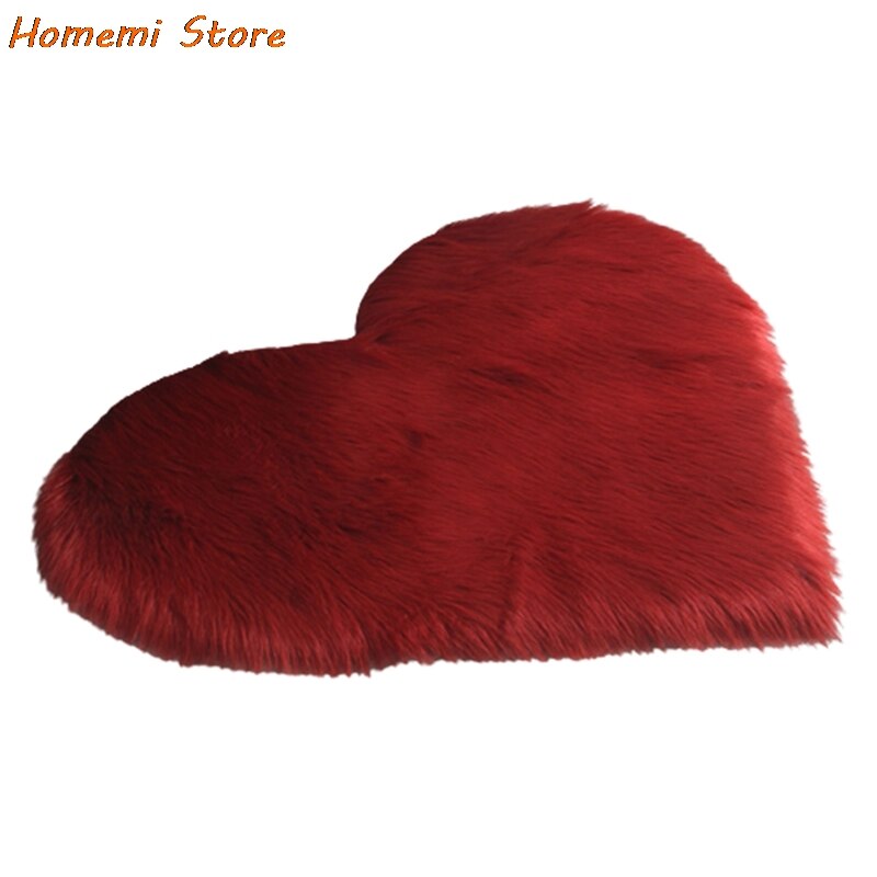Pluche Tapijt Voor Woonkamer Hartvormige Pluche Tapijt Slaapkamer Tapijten Sofa Kussen Bed Home Decor Tapijten Zachte Mat: 50 x 65cm / Red