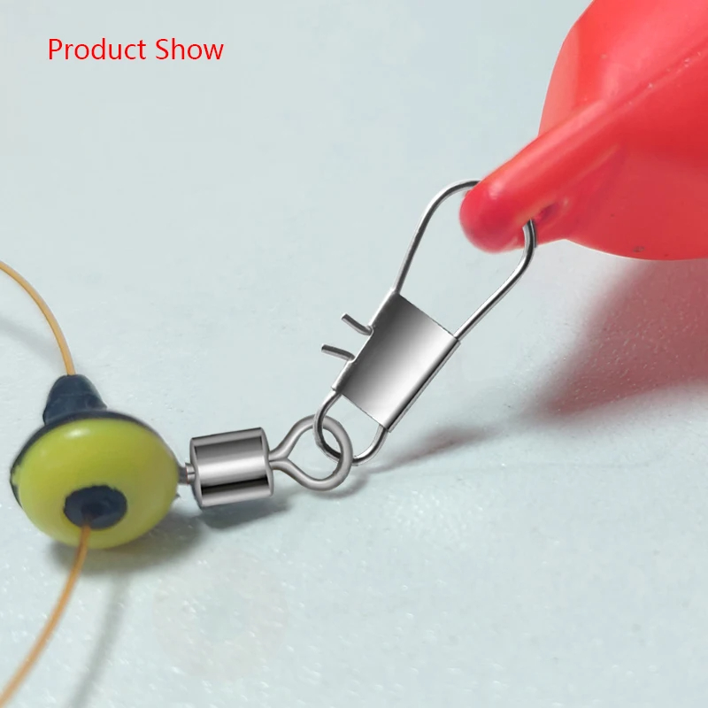 100 pcs/Lot pêche flottant espace haricots rotation Bobber connecteurs pêche en mer eau salée matériel pivotant équipement métal leurre