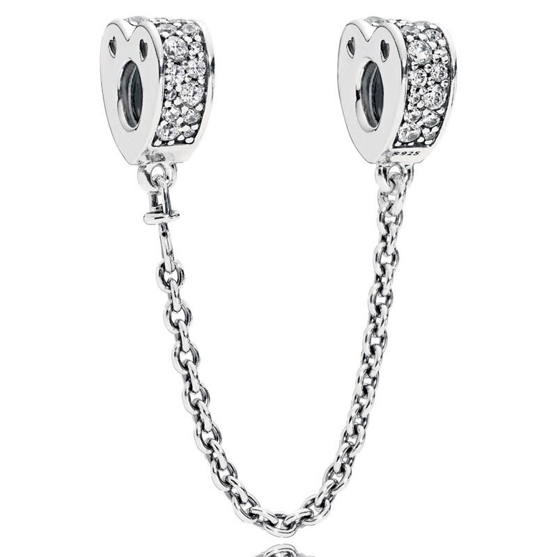 Insignia, fleur de marguerite scintillante, lune et étoiles Arcs d'amour, breloque chaîne de sécurité, perles en argent Sterling 925 idéal pour Bracelet: 7