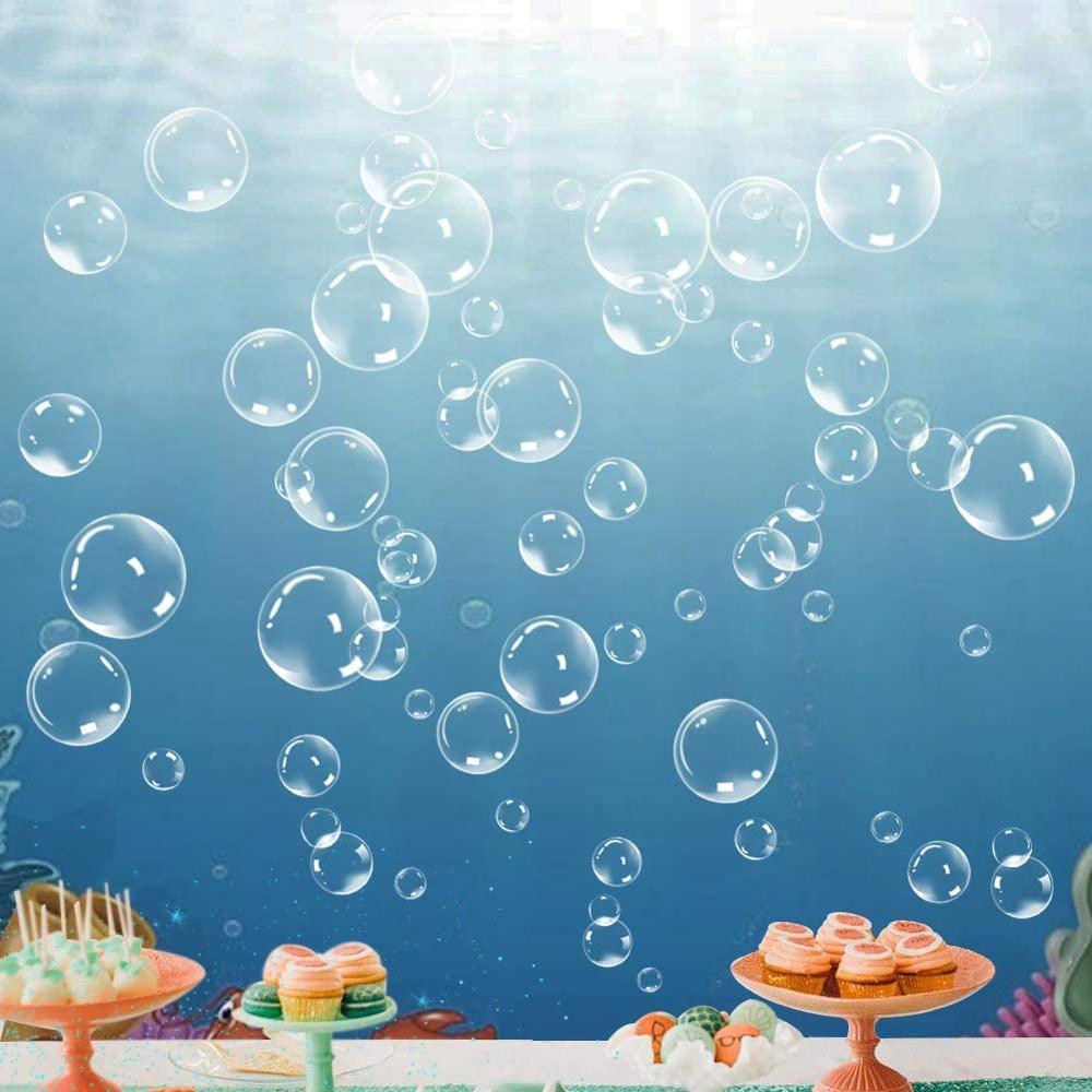 Under havet gennemsigtig hvid klar ocean bobler cirkel aftageligt tapet badeværelse vindue væg klistermærke hjem diy pvc mærkater