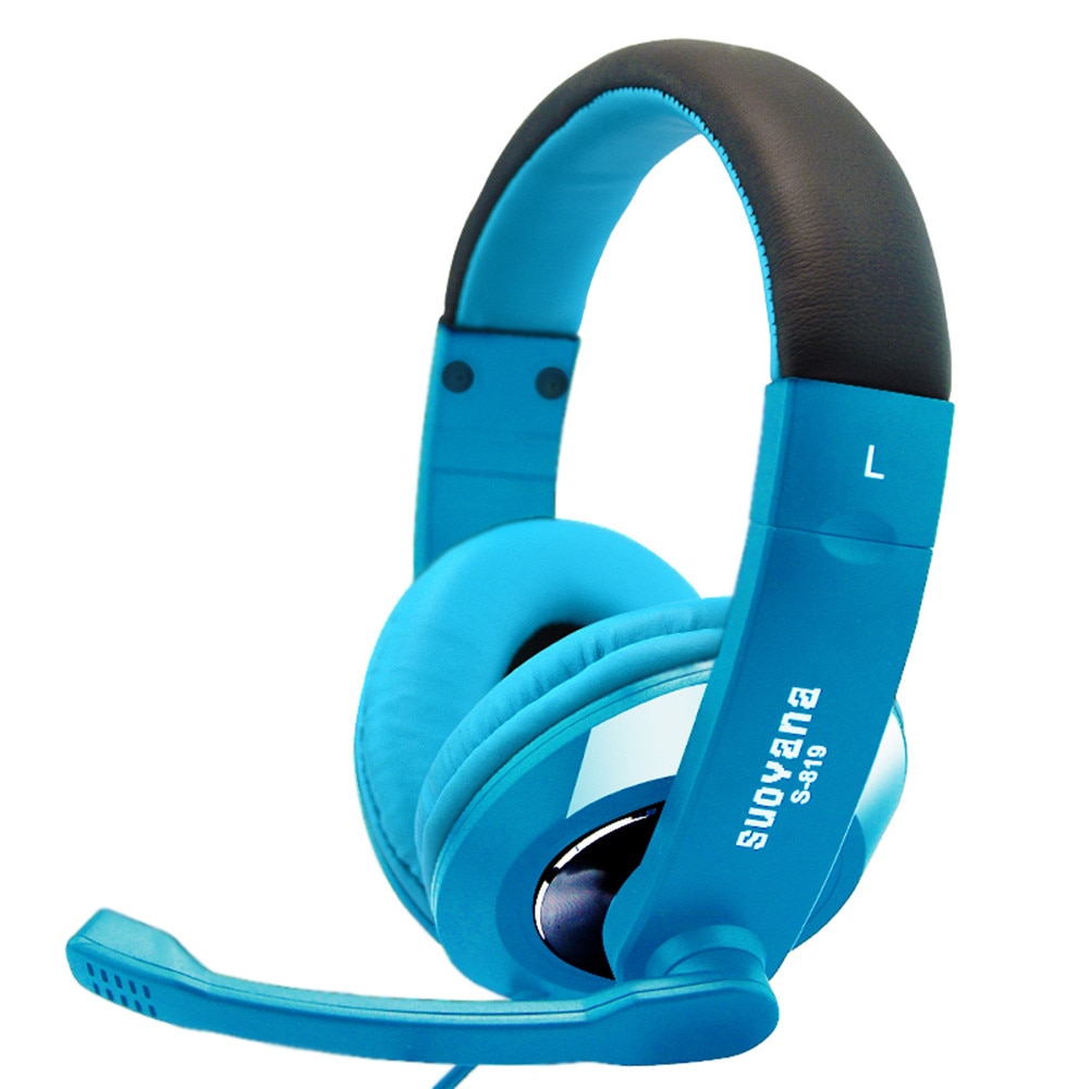 Bass Surround Srereo Headsets Hoofdtelefoon Met Microfoon Voor Iphone/Ipad Pc MP3 Breathing Led Lichten Headset Voor Pc Gamer: Blauw