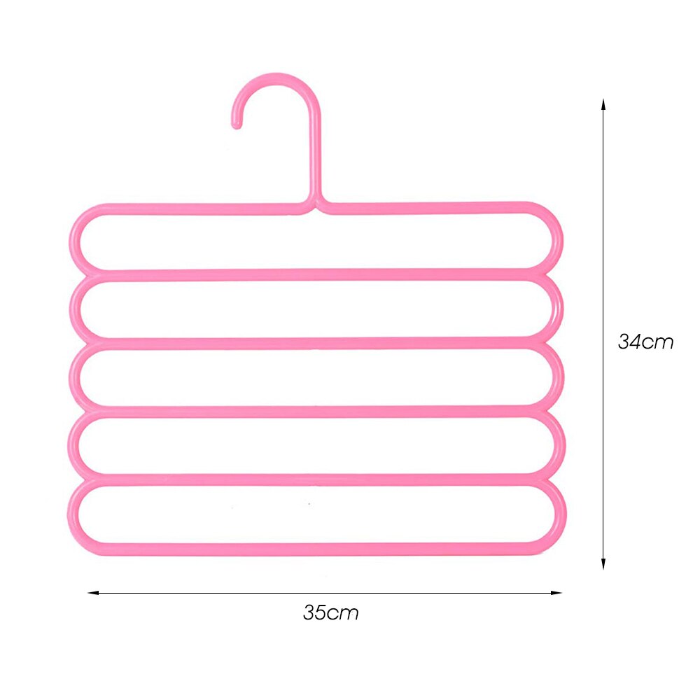 Farbe Nicht-Unterhose Multi-schicht Hosen Gestell Multi-funktion Kleiderschrank 5 Schicht Hängen Hosen KleiderbüGel Kleiderschrank Hosen Gestell heißer: Rosa