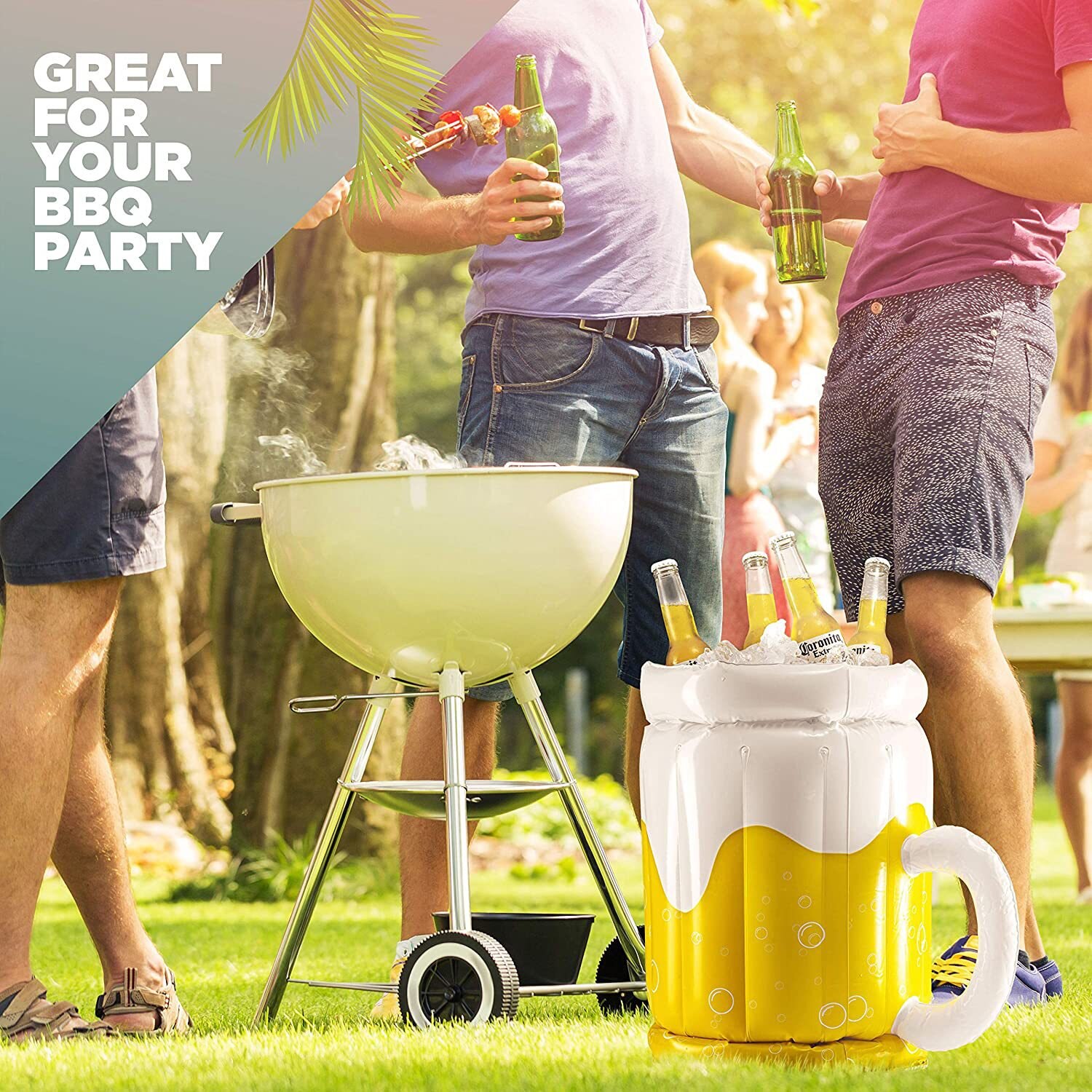 PVC Inflatable Beer Mug Cooler Beer Ice Bucket Storage Holder Summer Adult Swimming Supplies Beach Pool Party Bar Coolers