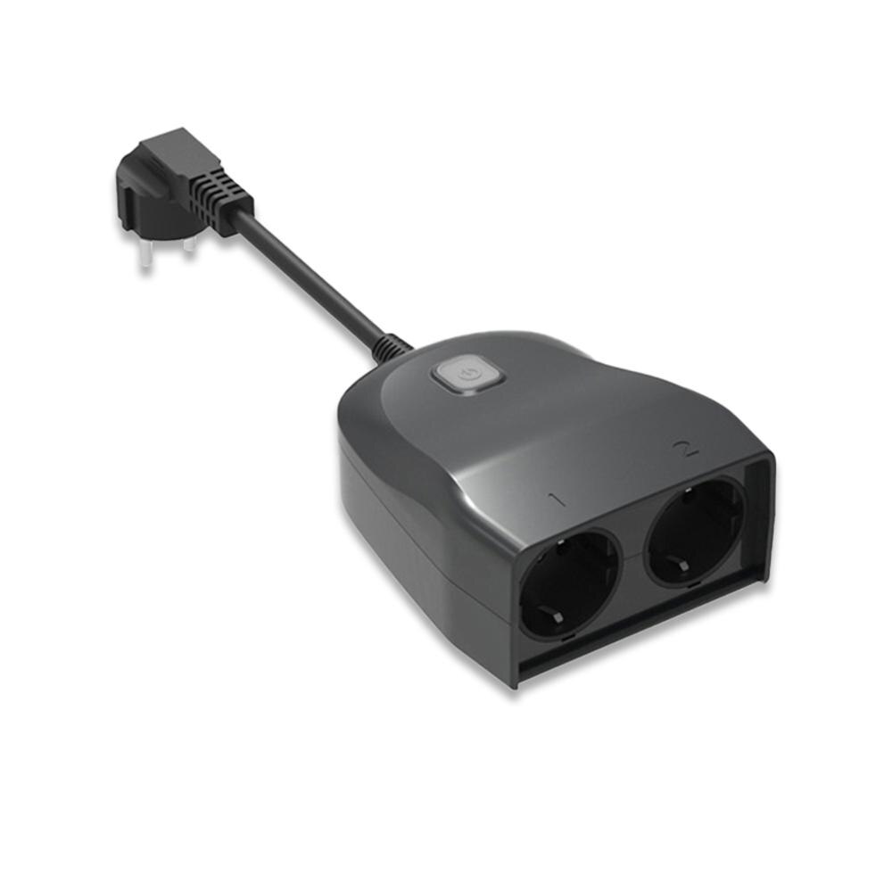 Tuya-enchufe inteligente IP44 para exteriores, enchufe con WiFi, resistente al agua, 2000W, controlador externo para la UE, Smart Life, Alexa y Google domótica: 1EU