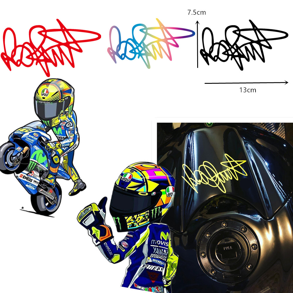 JDM 46 Rossi Signature Adesivo per moto Adesivo riflettente impermeabile Decorazione per finestra paraurti