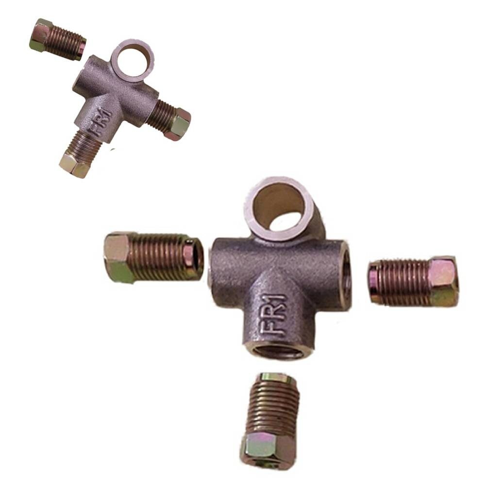 10mm M10 3/16"Brake Line Tee Piece Connector Brake Pipe Fittings Brake T Cv Piece Tee With 3 Male