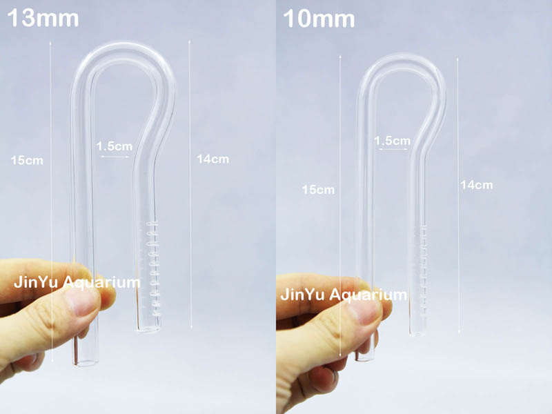 Lilie glas rohr Mini nano 13mm 10mm 17mm zufluss abfluss Jet Energie abfluss fisch pflanzen Panzer Aquarium Filter zubehör: 13mm in 10mm aus