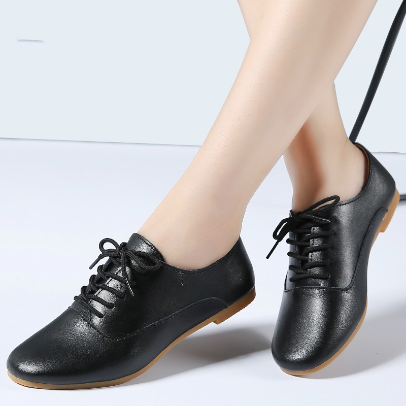 Brand Vrouwen Flats Lace Up Casual Oxfords Ballerina Vrouwelijke Casual Schoenen Mocassins Wit Schoenen Lu7 35