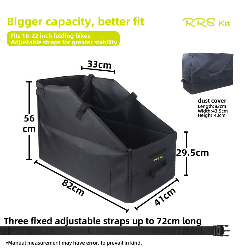RRSKIT Foldable Bike Loading Bag For Brompton 14-16 Inch For Dahon ruhm 18-22 Inch Bicycle Dustproof Waterproof Storage Bag: black