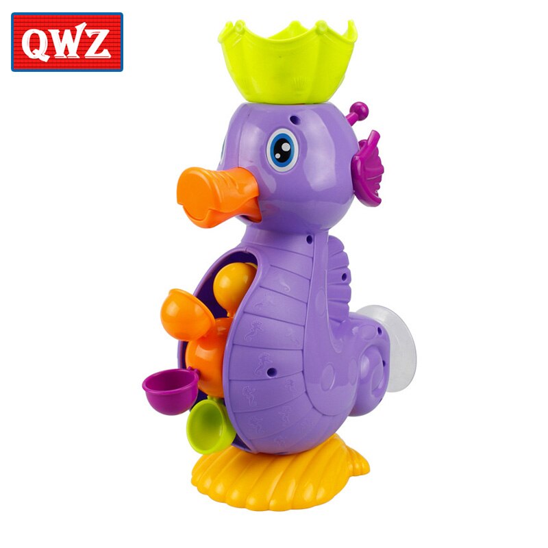 QWZ Baby Bad Spielzeug Saugnapf Marmor Rennen Umlaufbahnen Track Kinder Badezimmer Badewanne Spielen Wasser Spielzeug Dusche Spiele Schwimmen Pool werkzeuge: Seahorse without box