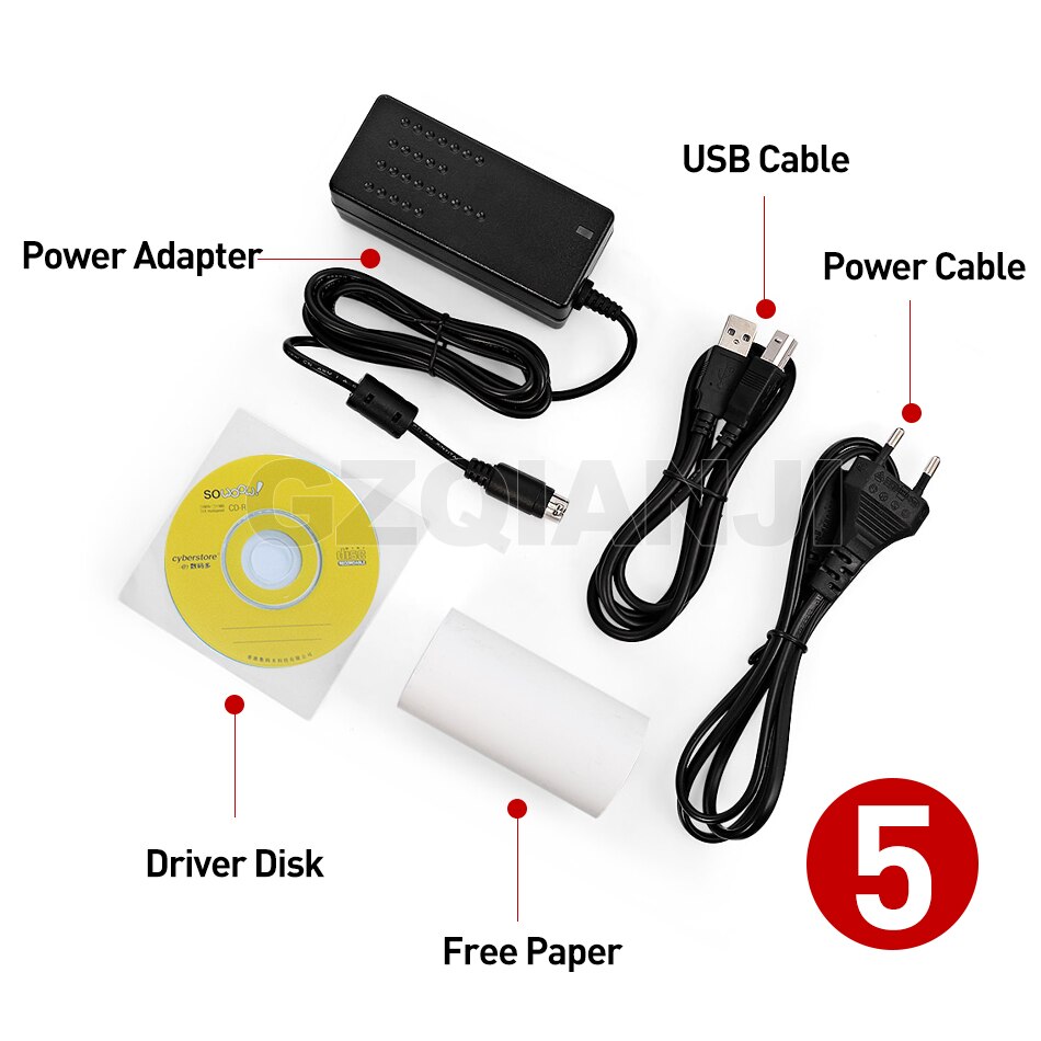 80mm Thermal Receipt Printers Bill POS Printer With Automatic cutter For Kitchen USB/Ethernet Port Shop Restaurant Windows Drive