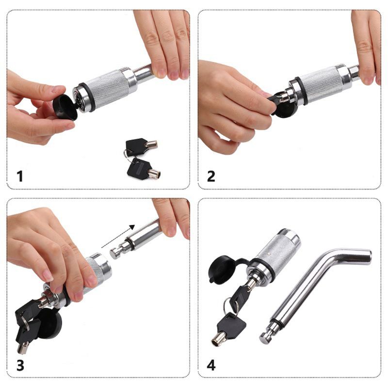 Anhængerkrog lås trækstift lås 1/2 " 5/8 " dobbelt modtager låse anhænger til klasse