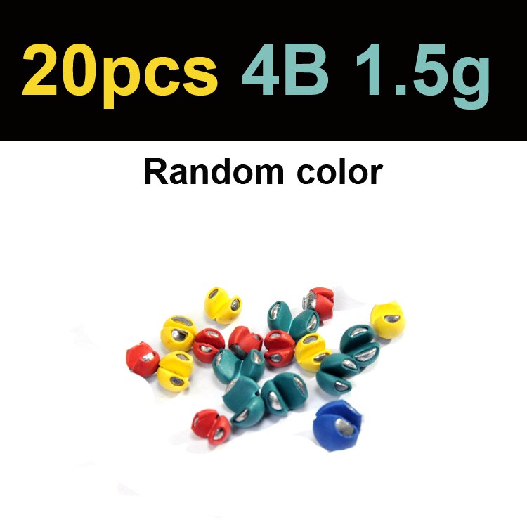 Aparejo de pesca de plomo con revestimiento de goma, aparejos de pesca de carpa, con plomo dividido reutilizable, 20 Uds.: 4B 20PCS