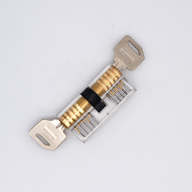 Lock Pick Set Acrylic Transparent Visible Practice Cutaway Lock with 2 Keys Padlock Tool For Locksmith Supplier 70mm