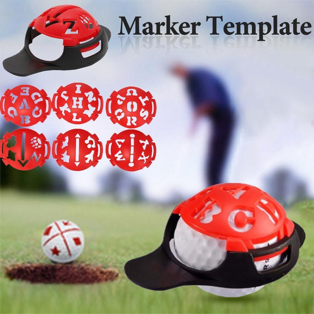 Marcador de bola de Golf 6 en 1, plantilla de dibujo, marcas de alineación, señal, herramienta de entrenamiento